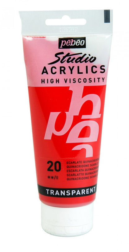Pebeo Studio Acrylfarbe 100 ml - 20 - Chinacridon scharlaken