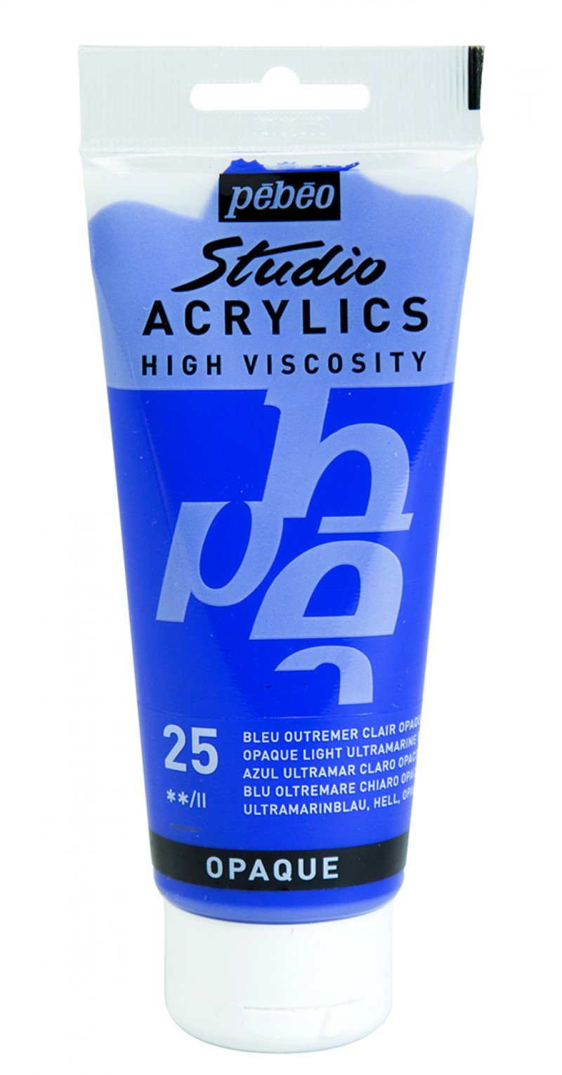 Pebeo Studio Acrylfarbe 100 ml - 25 - Deckendes helles Ultramarinblau