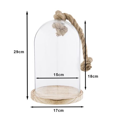Clayre Eef Glasglocke 6GL2222 Transparent 17x29 cm — 2