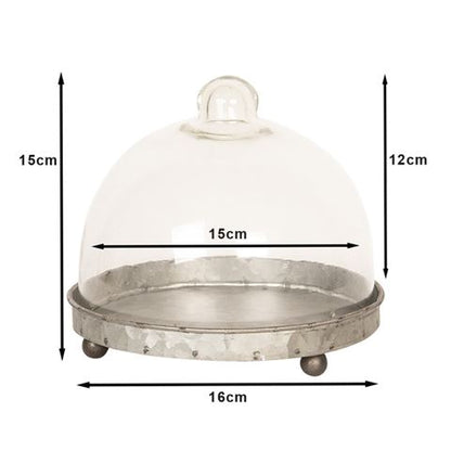 Clayre Eef Glasglocke 6GL2492 Grey Transparent 16x15 cm — 2