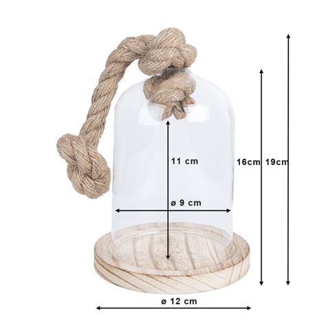 Clayre Eef 6GL2220 Glasglocke Transparent 12x19 cm — 2