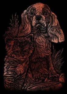 R&L Engraving Art Mini A5 - Copper Foil - Kitten & Puppy