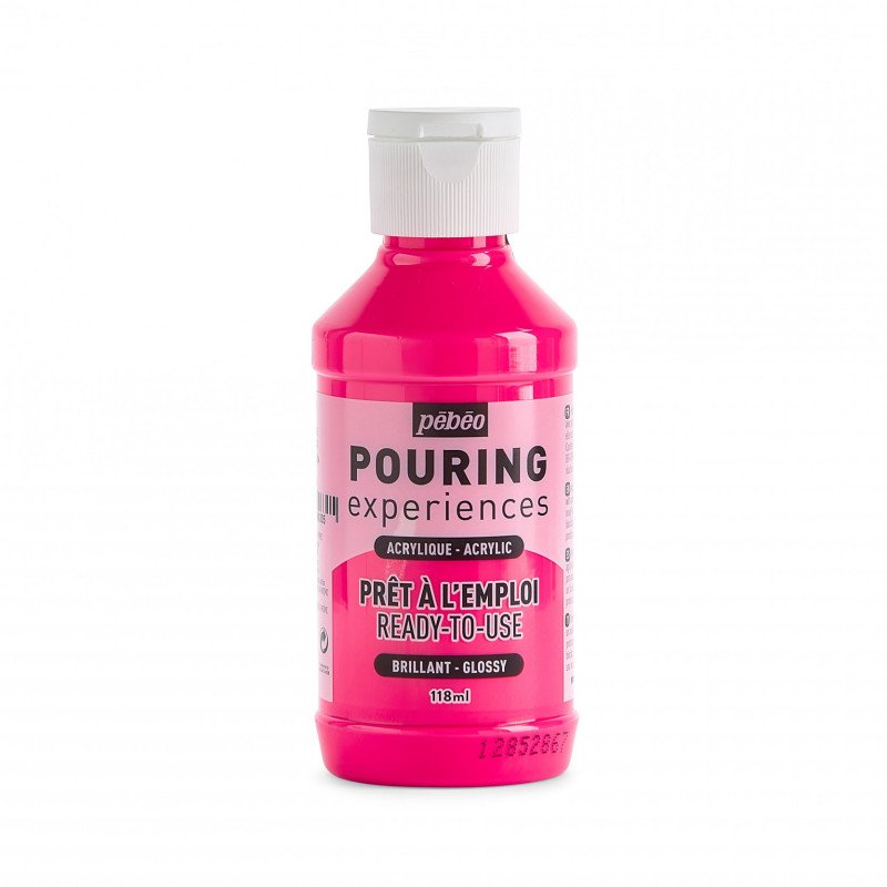 Pebeo Pouring Experiences Glanzend Acryl 118 ml - Fluoreszierend Roze