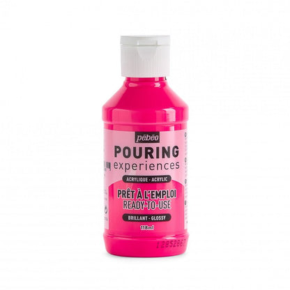Pebeo Pouring Experiences Glanzend Acryl 118 ml - Fluoreszierend Roze