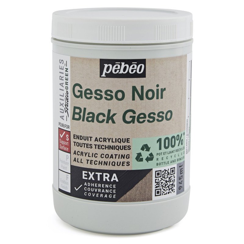 Pebeo Studio Green Gesso - Schwarz - 945 ml