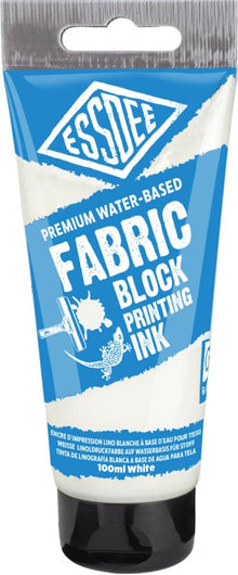 Essdee Fabric Block Printing Ink 100 ml - Essdee Linoldruckfarbe für Stoff, Weiß 100ml