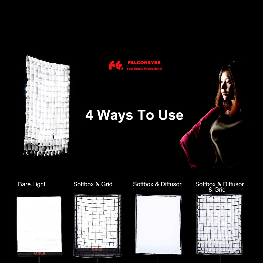 Falcon Eyes Softbox + Waben RX-SB36HC für LED RX-36TDX — 6