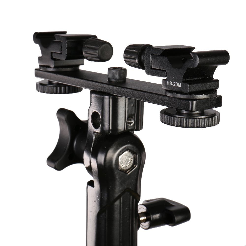 Falcon Eyes Twin Mount Tilting Bracket + 2 x Blitzschuh CLD-14A — 2