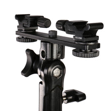 Falcon Eyes Twin Mount Tilting Bracket + 2 x Blitzschuh CLD-14A — 2
