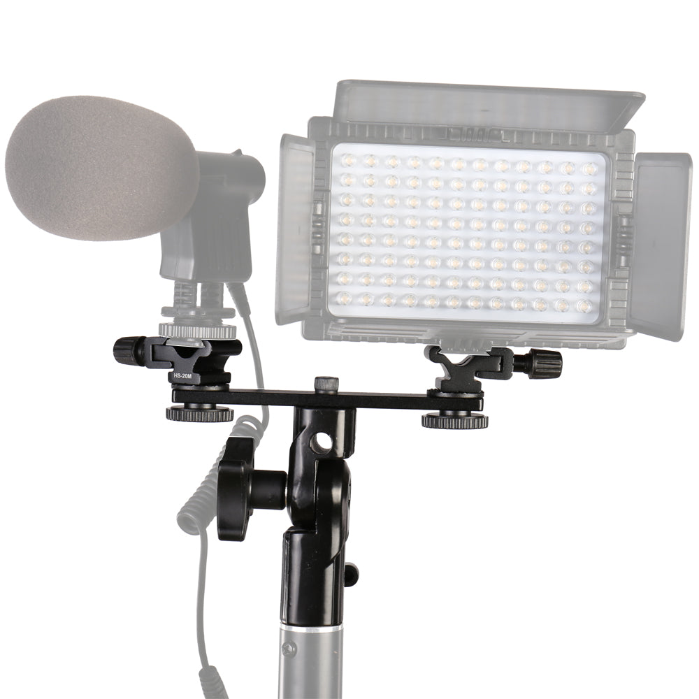 Falcon Eyes Twin Mount Tilting Bracket + 2 x Blitzschuh CLD-14A — 4