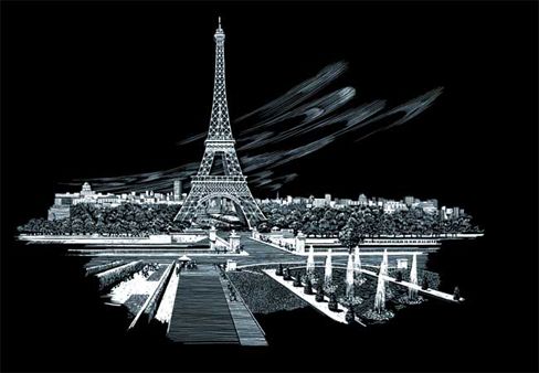 R&L Engraving Art A3 Famous Places - Eiffel Tower