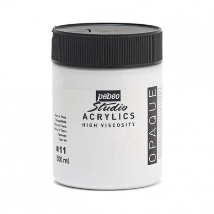 Pebeo Studio Acrylfarbe 500 ml - 11 - Titanweiß