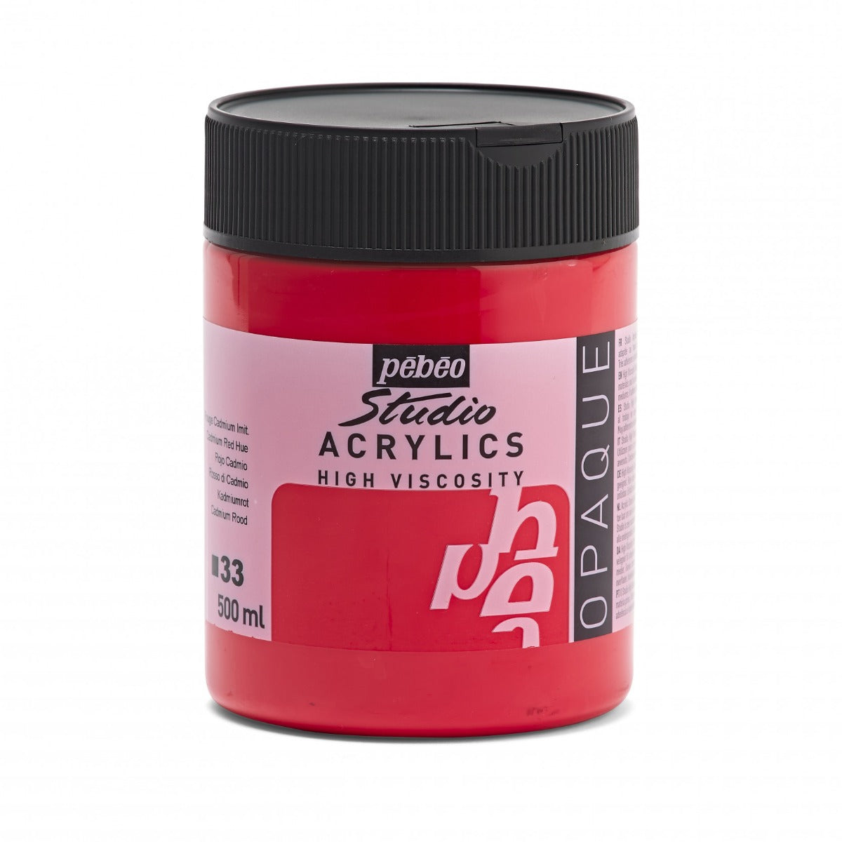 Pebeo Studio Acrylfarbe 500 ml - 33 - Kadmiumrot Imitation