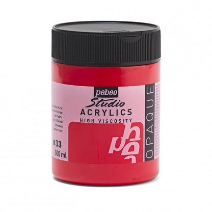 Pebeo Studio Acrylfarbe 500 ml - 33 - Kadmiumrot Imitation