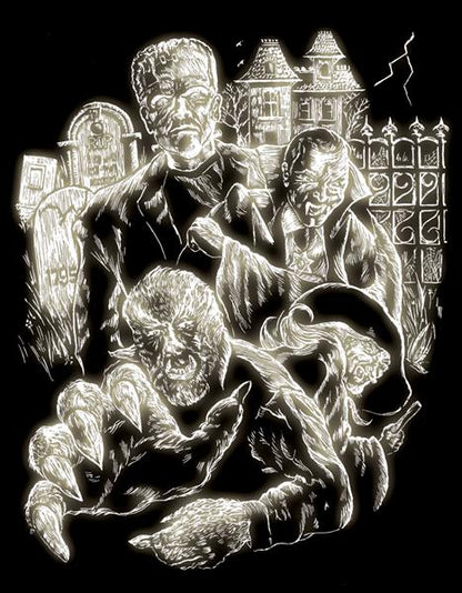 R&L Engraving Art A4 - Glow in the Dark - Monsters