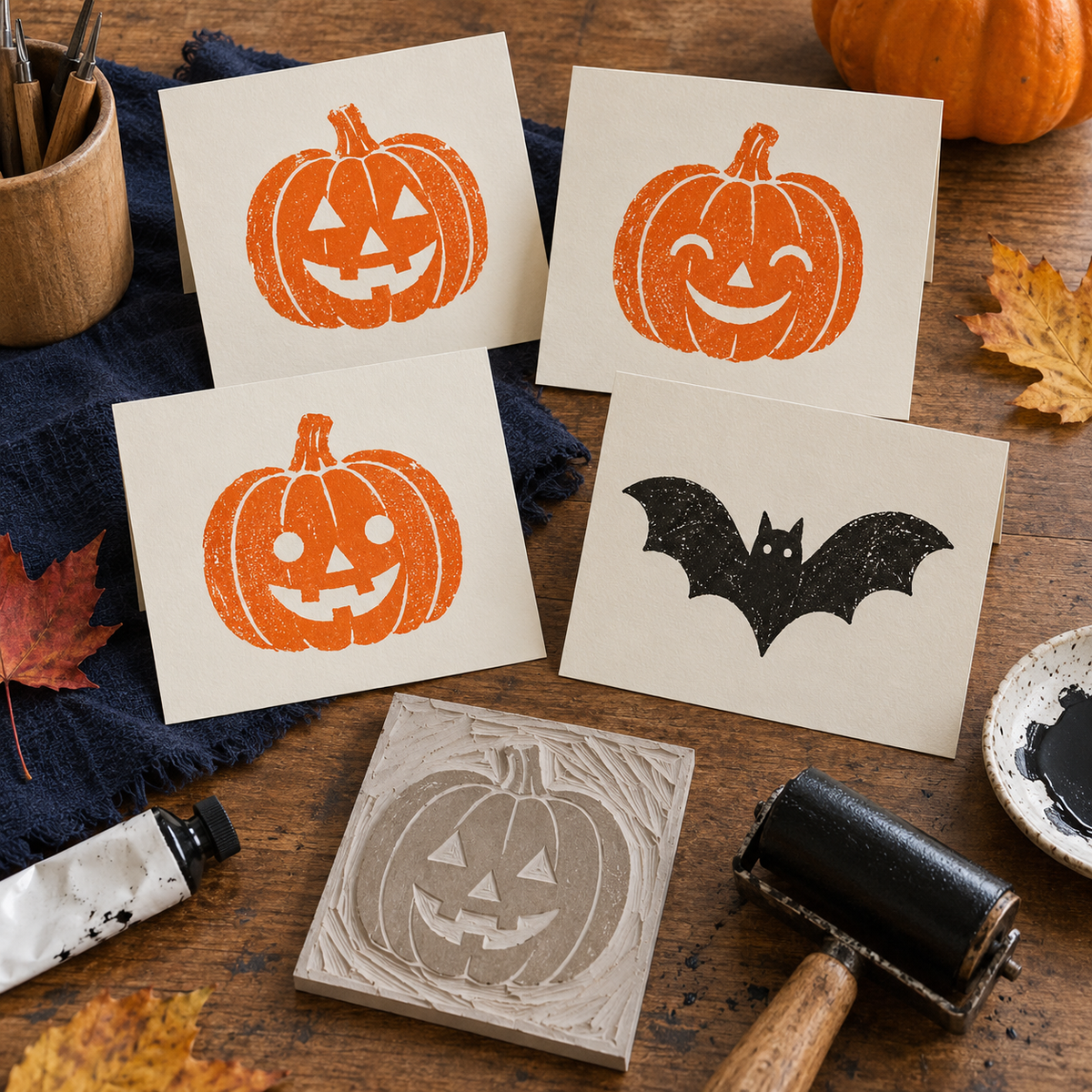 Halloween-Karten drucken: einen einfachen Kürbis in SoftCut schneiden