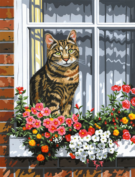R&L Artist Canvas A4 Malen nach Zahlen - Cat in the Window