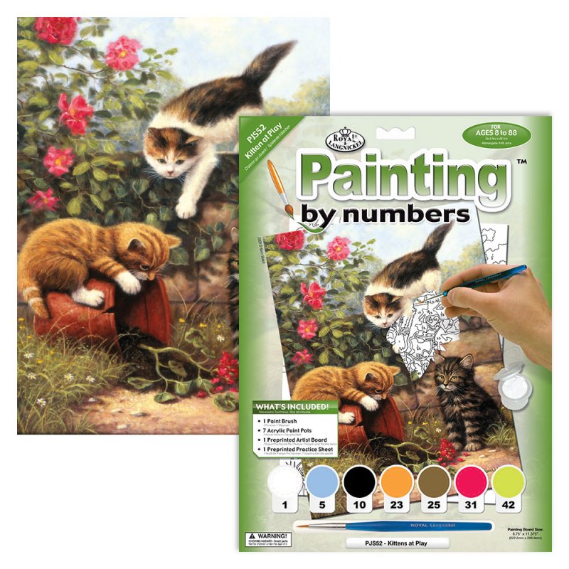 R&L Junior Small A4 Malen nach Zahlen - Kittens at Play