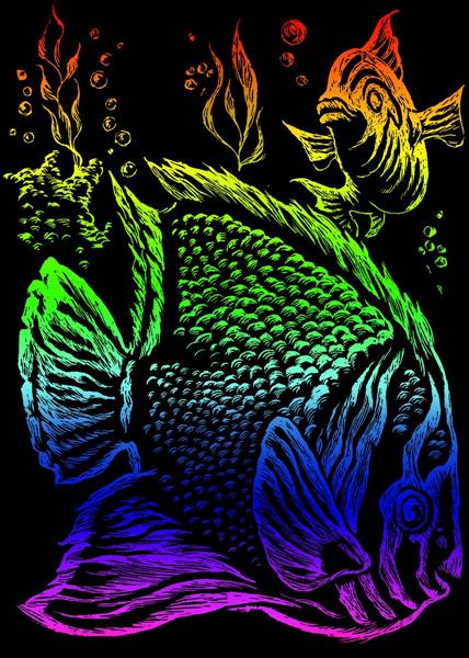 R&L Engraving Art Mini A5 - Rainbow Foil - Tropical Fish