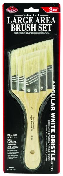 Royal & Langnickel Spalter- und Breitpinsel-Sets - 3 Pack - White Bristle Angular - Firm