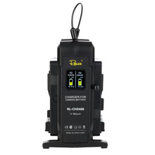 Rolux Doppel-Schnelladegerät RL-CH240S für V-Mount Akku — 2