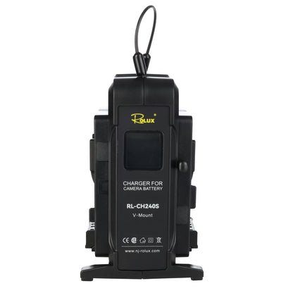 Rolux Doppel-Schnelladegerät RL-CH240S für V-Mount Akku — 3