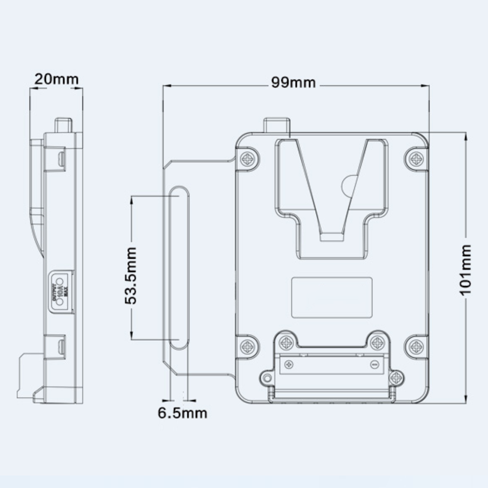 Rolux Mini V-Mount Akkuhalter RL-AC12S — 5