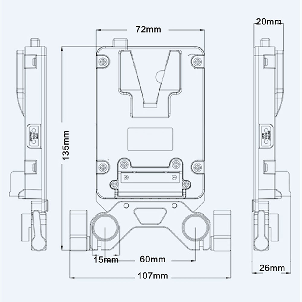 Rolux Mini V-Mount Akkuhalter RL-AC13S — 5
