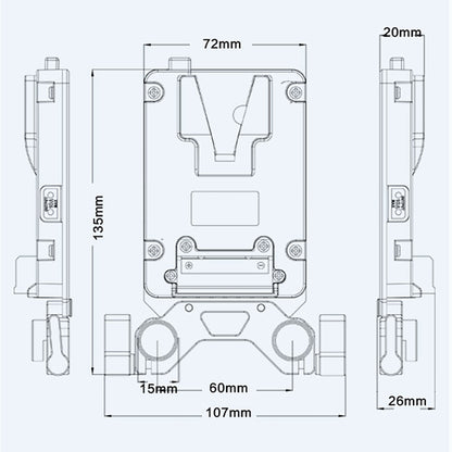 Rolux Mini V-Mount Akkuhalter RL-AC13S — 5