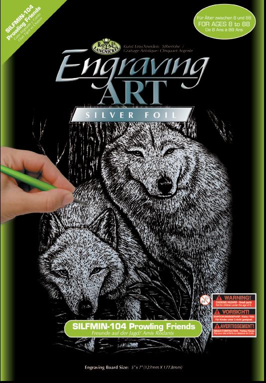 R&L Engraving Art Mini A5 - Silver Foil - Prowling Friends