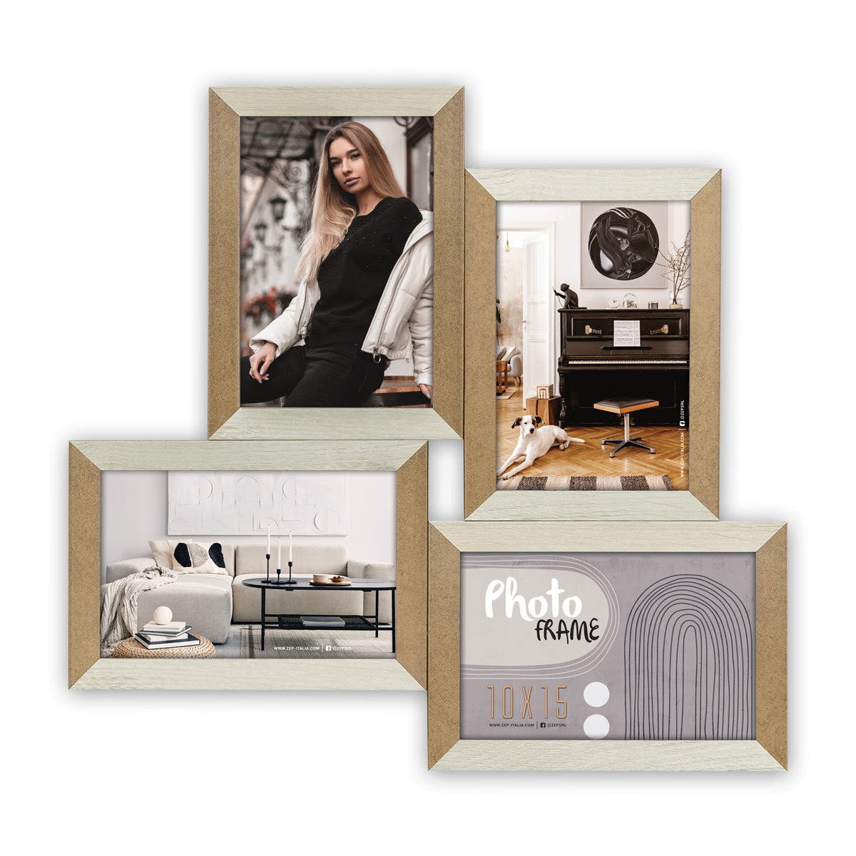 Zep Bilderrahmen DN496W Vercelli White 4Q 4x 10x15 cm